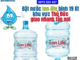 Đặt nước Ion-life bình 19 lít khu vực Thủ Đức giao nhanh tận nơi